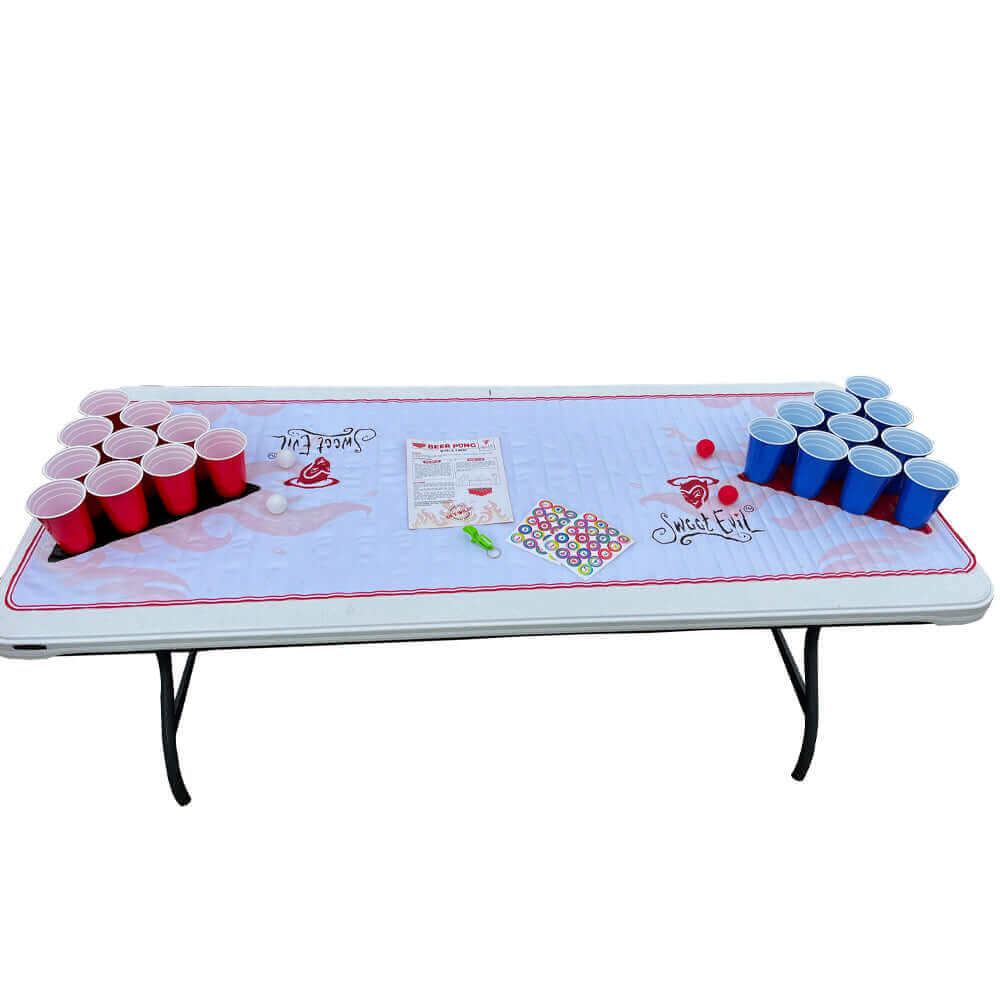 Beer Pong Pack - Strip Beer Pong with Mat 1 