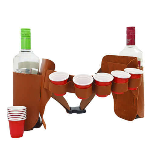 Liquor Holster - Alcohol Bottle Holder - With Shot Glasses
