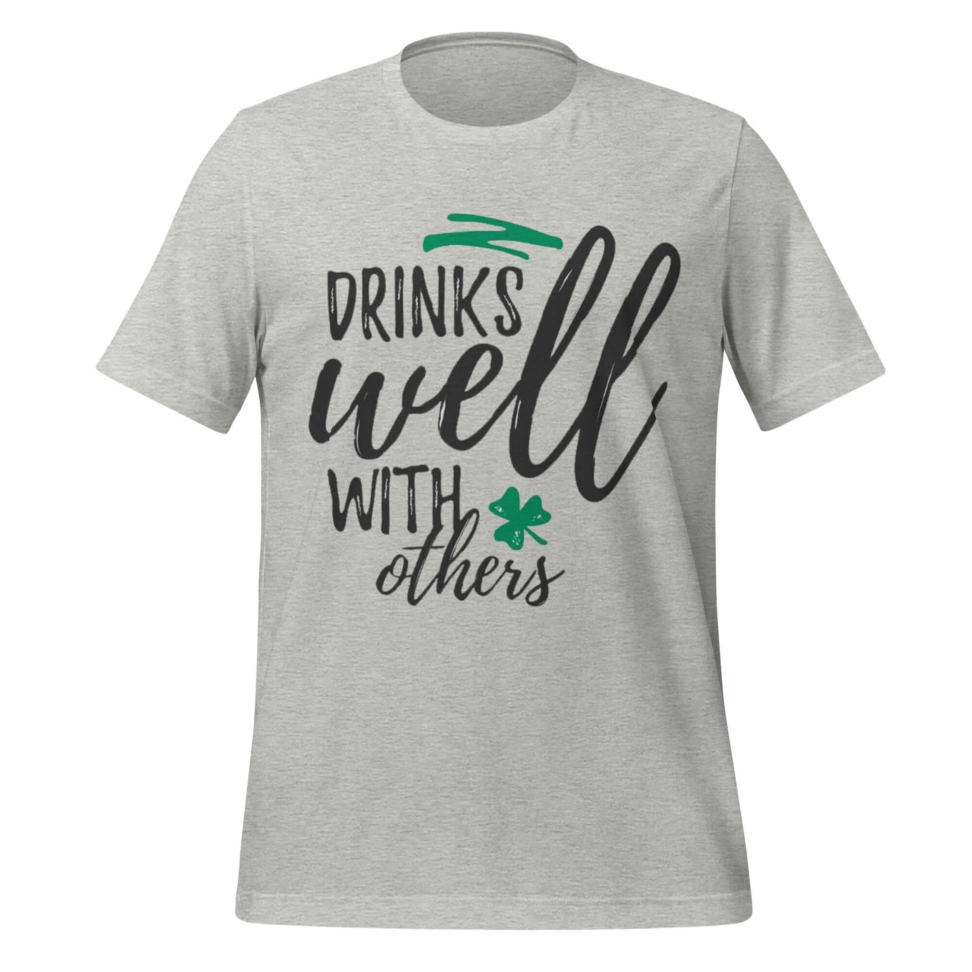 Drinks Well With Others – Funny St. Paddy’s Day Grey Tee