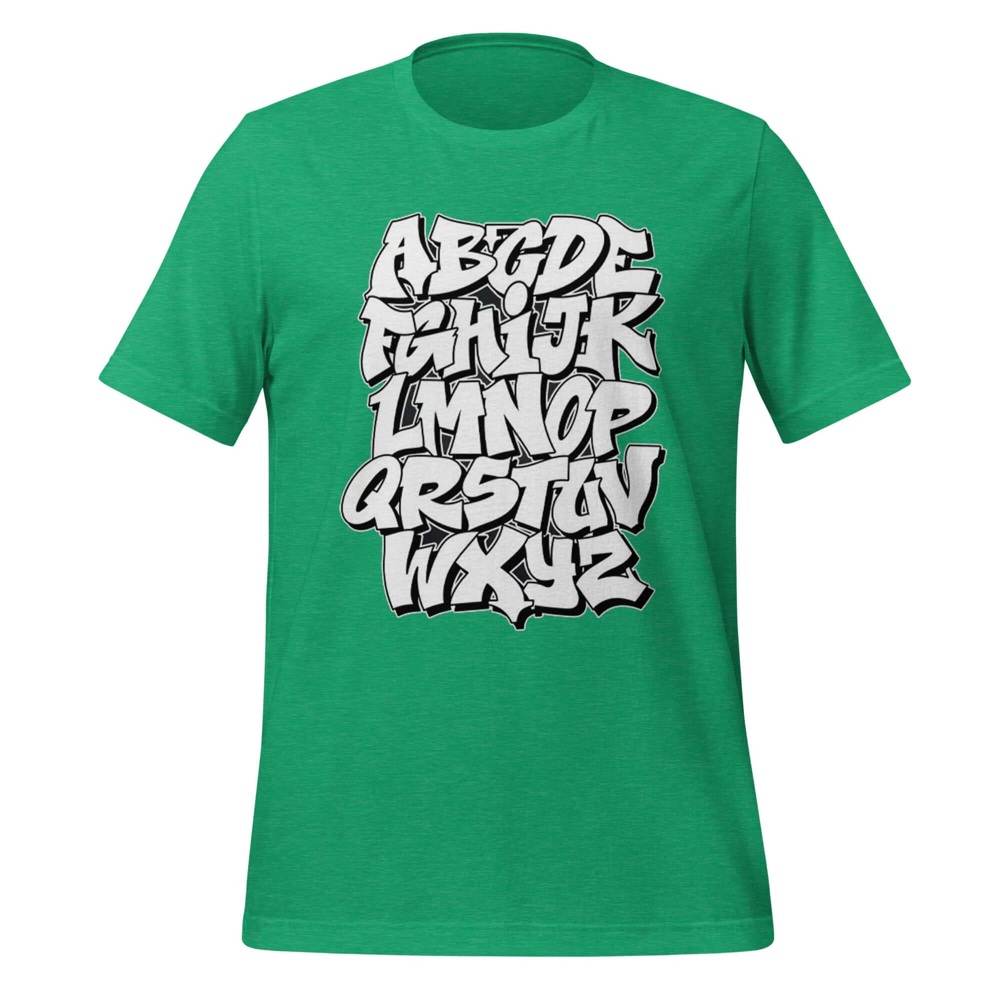 Graffiti Alphabet Green T-Shirt – Bold Street Style A-Z Design