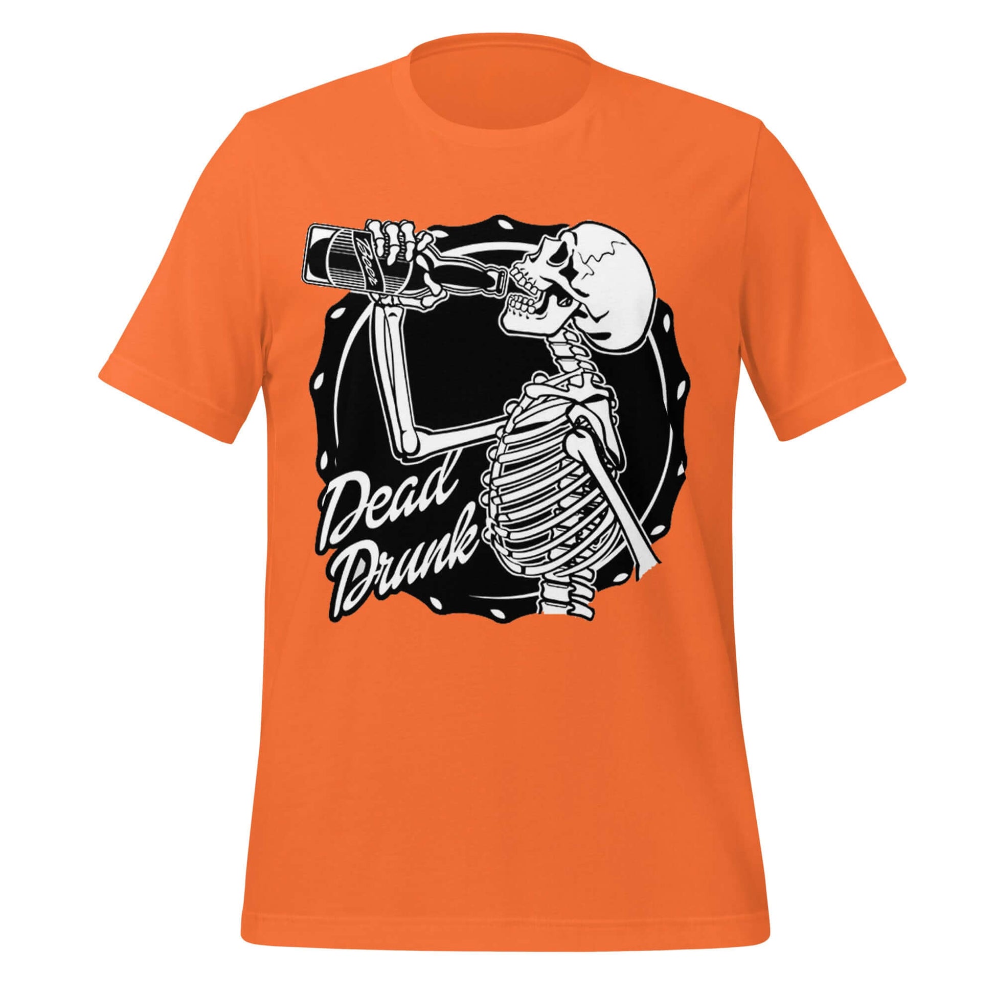 Dead Drunk – Skeleton Beer Lover Orange Tee