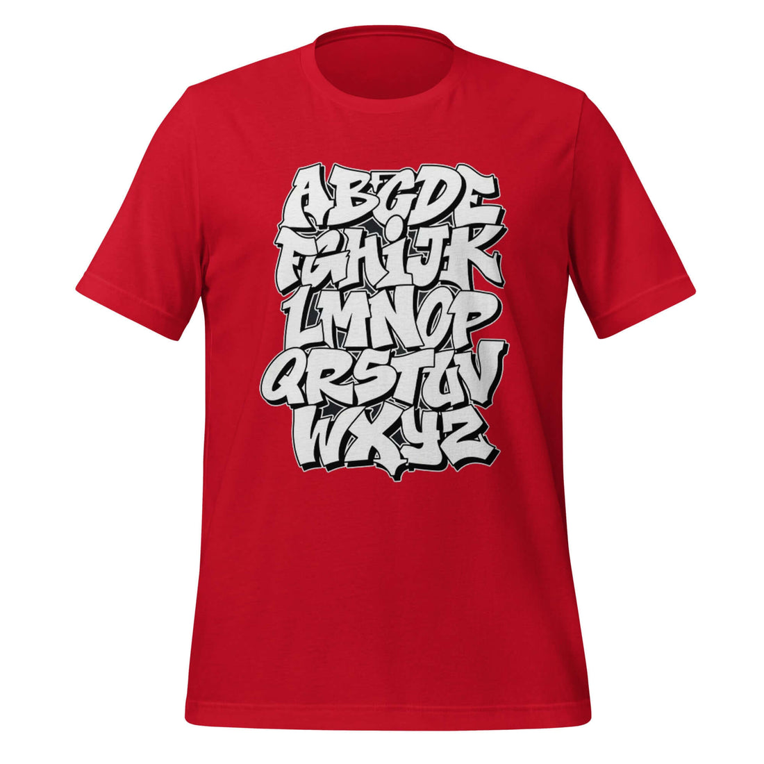 Graffiti Alphabet Red T-Shirt – Bold Street Style A-Z Design