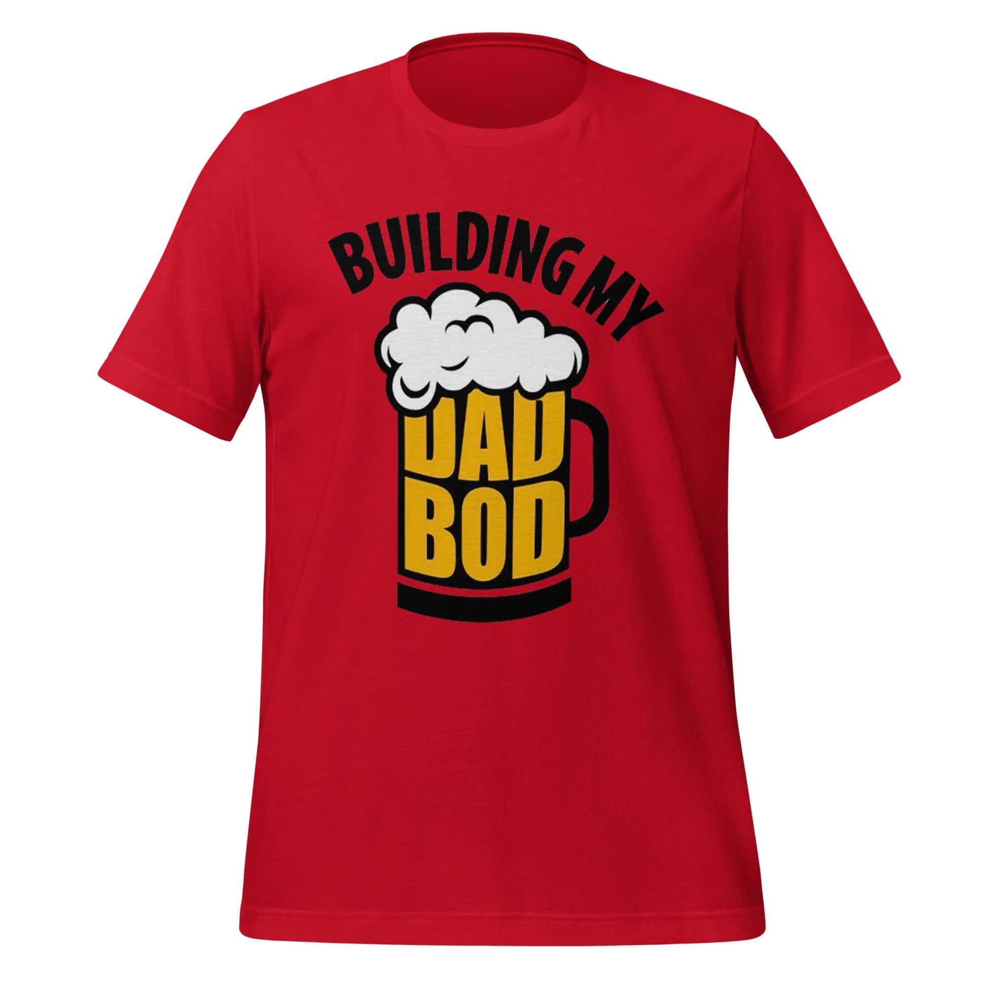 Building My Dad Bod – Funny Beer Mug Dad Red Shirt
