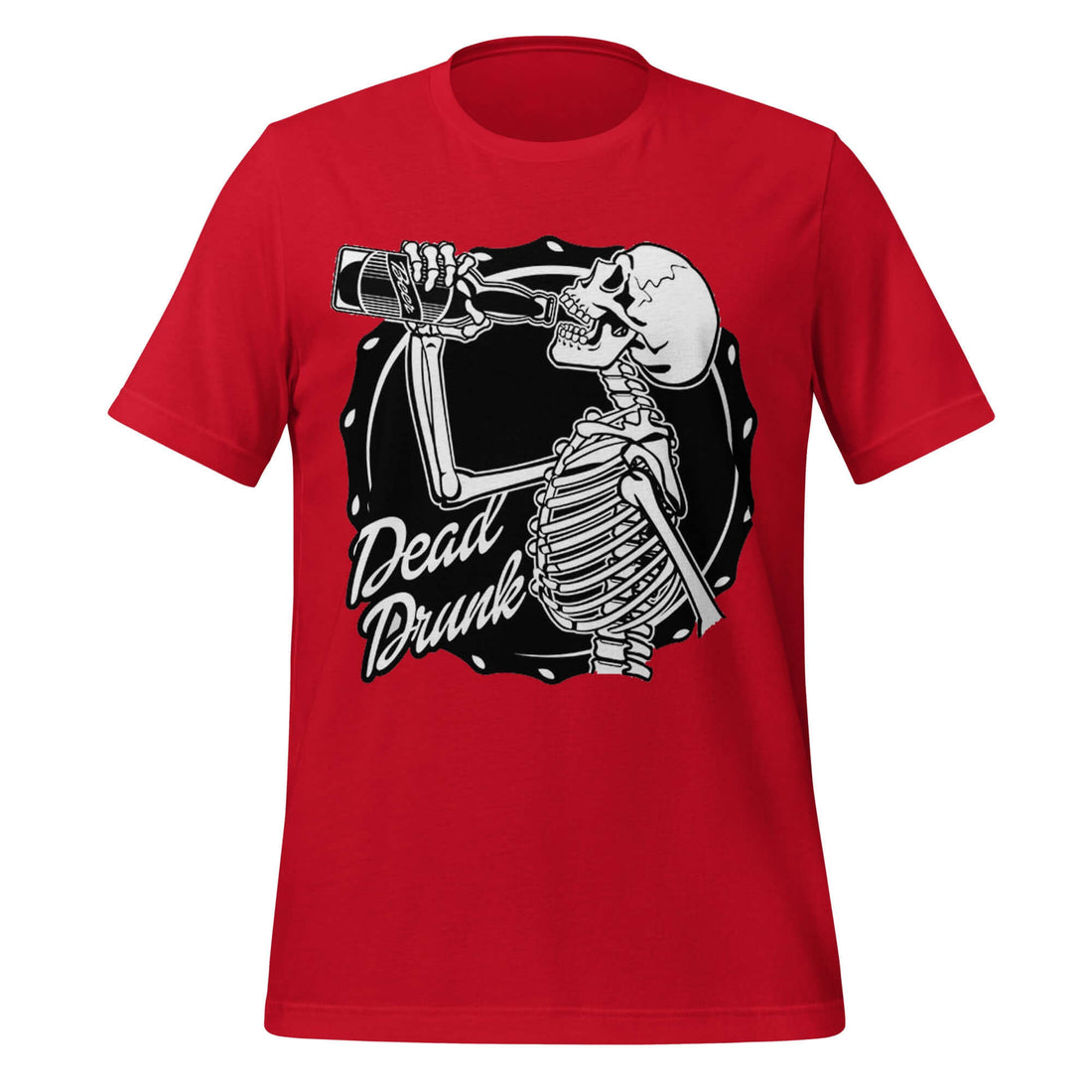 Dead Drunk – Skeleton Beer Lover Red Tee