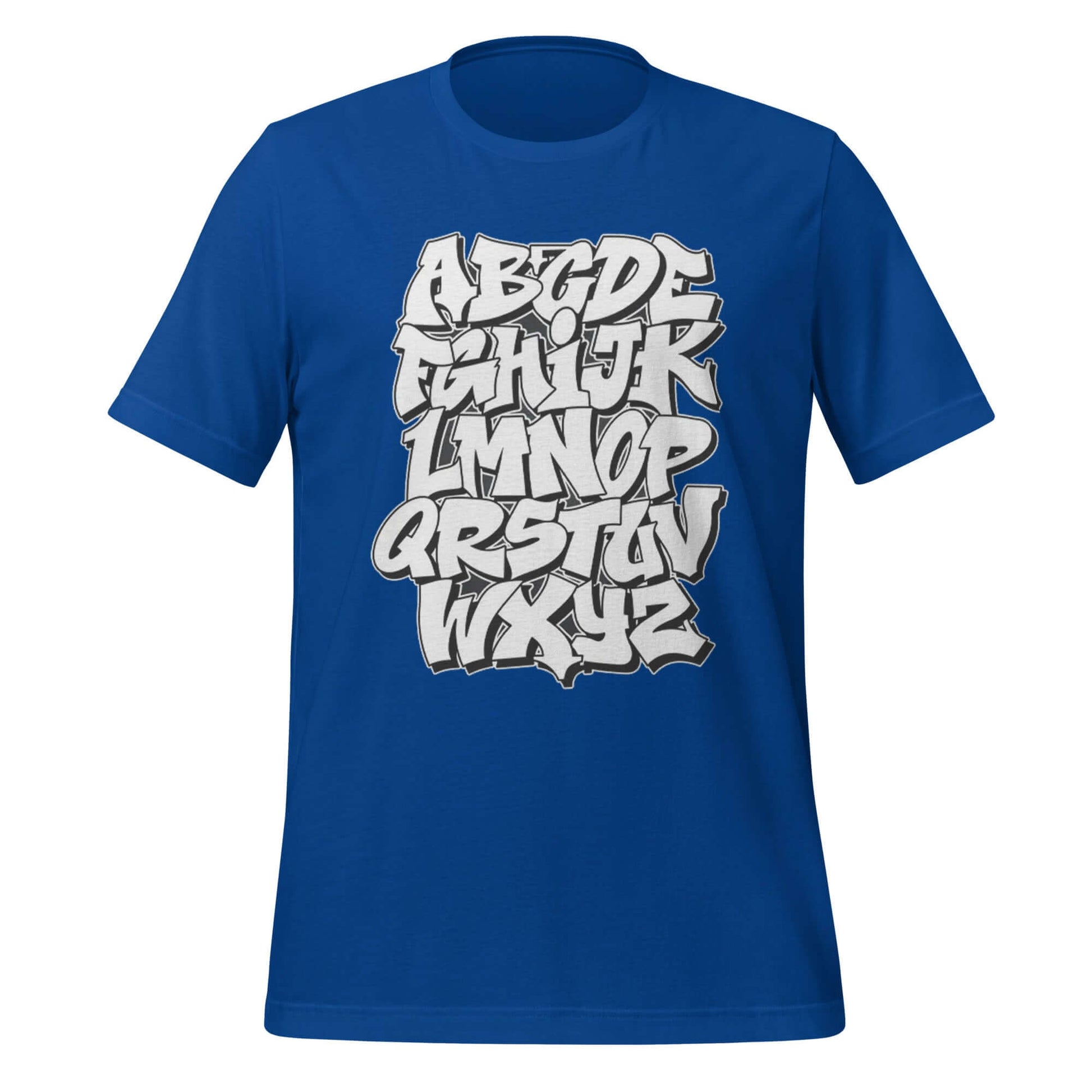 Graffiti Alphabet Blue T-Shirt – Bold Street Style A-Z Design