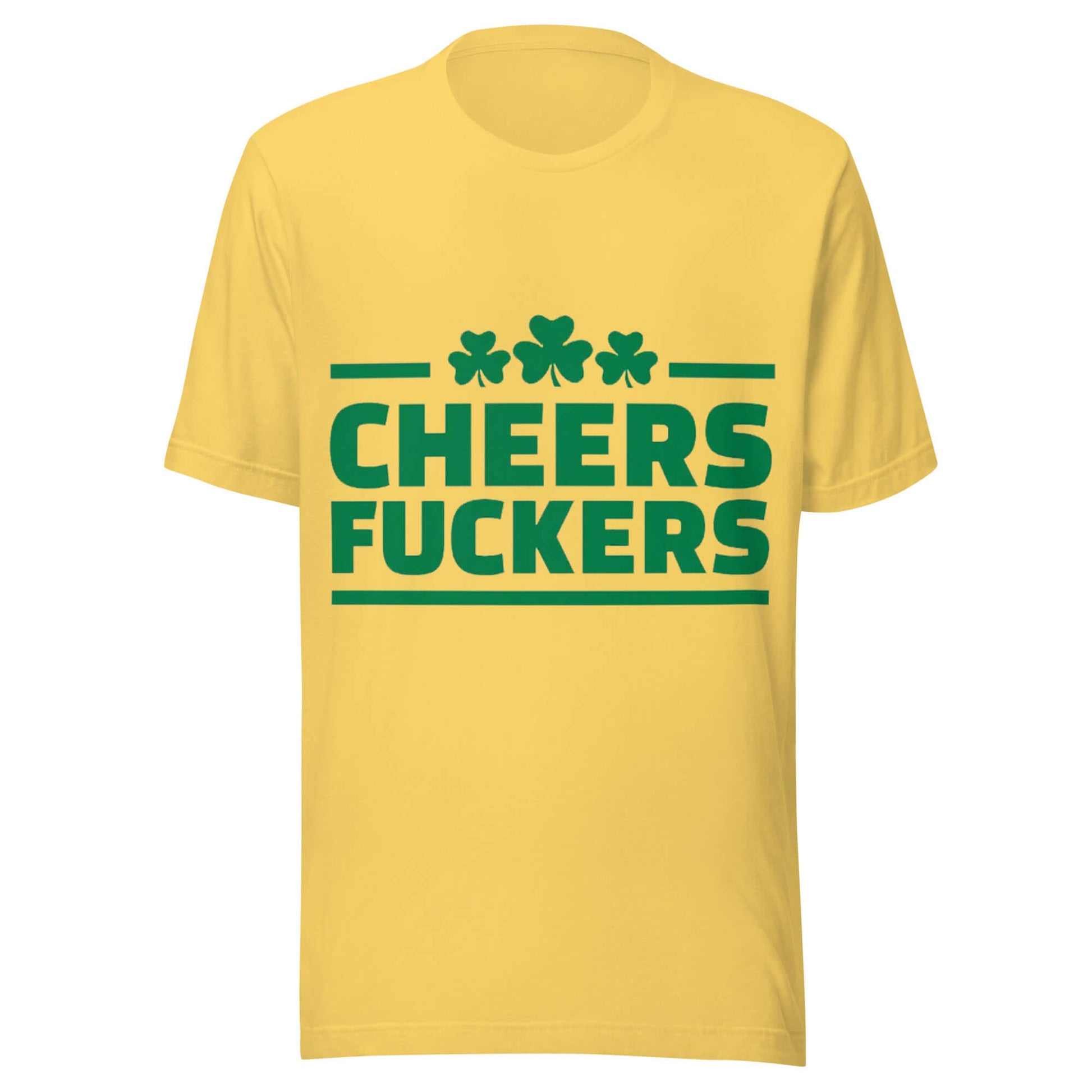 Cheers F*ckers – Shamrock Party Yellow Tee
