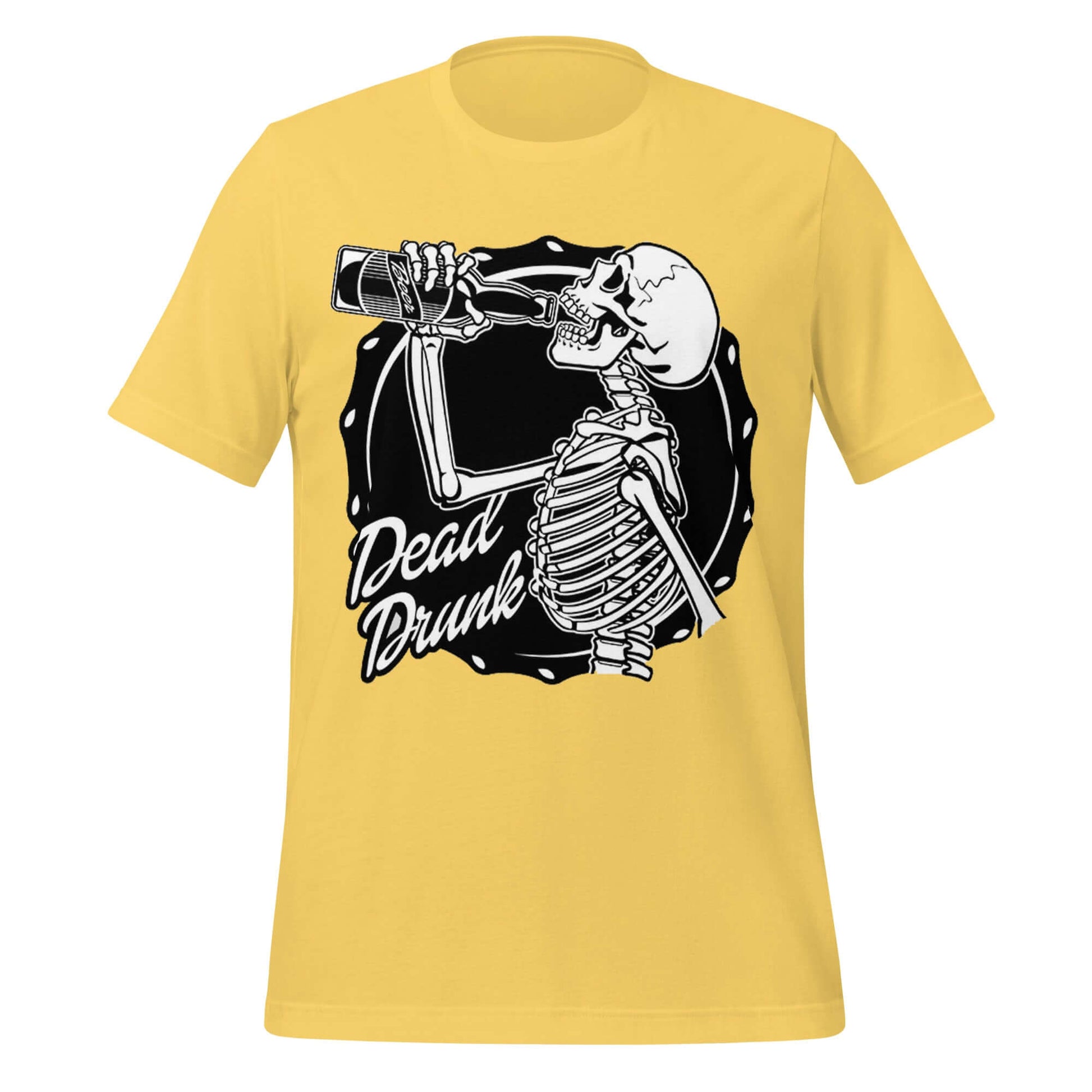Dead Drunk – Skeleton Beer Lover Yellow Tee