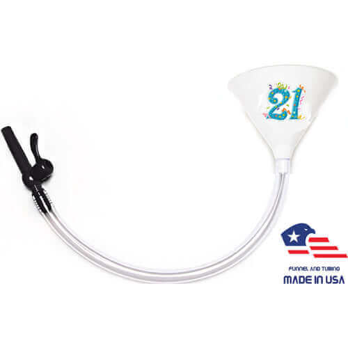 21 Birthday - White Funnel with Valve