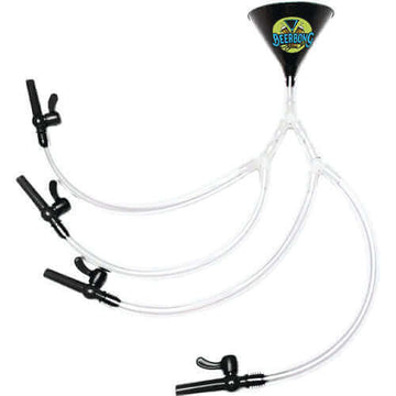 Black Quad Beer Bong - Four Person Beer Funnel