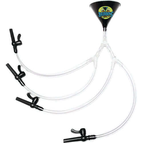 Black Quad Beer Bong - Four Person Beer Funnel