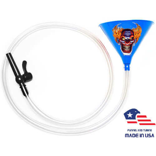 Clown Beer Bong 6' Blue Valve