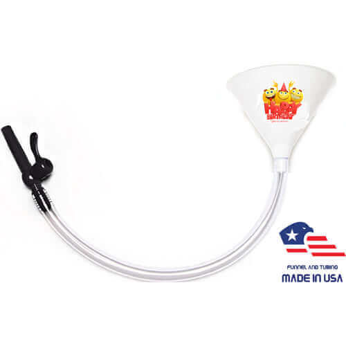 Happy Birthday Emoji - White Funnel with Valve