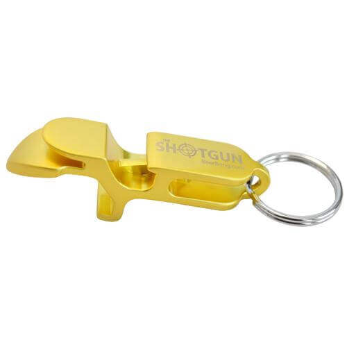 Metal Shotgun Key Chain - Gold