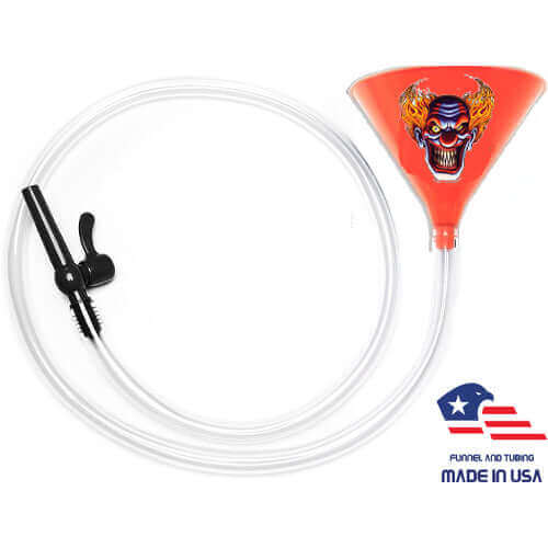 Clown Beer Bong 6' Orange Valve