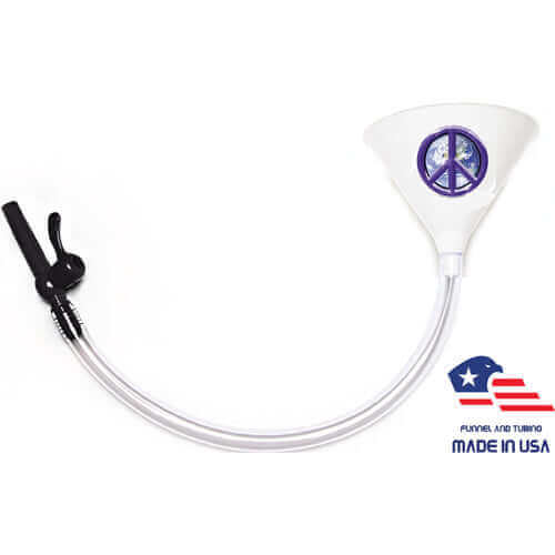 Peace Beer Bong - White Funnel with Valve