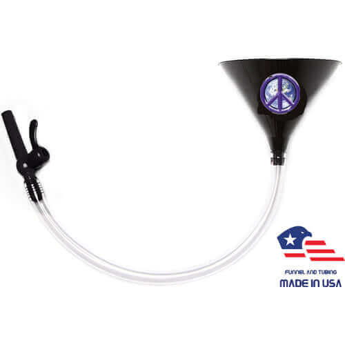 Peace Beer Bong - Black Funnel with Valve