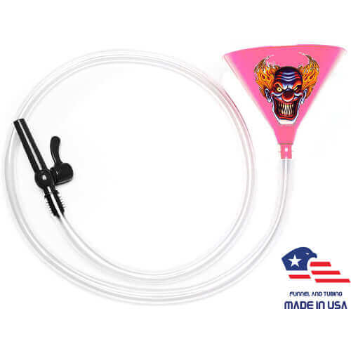Clown Beer Bong 6' Pink Valve