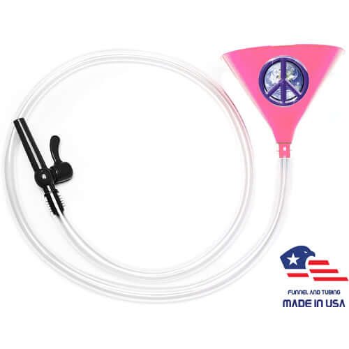 Peace Pink Beer Bong 6' Valve