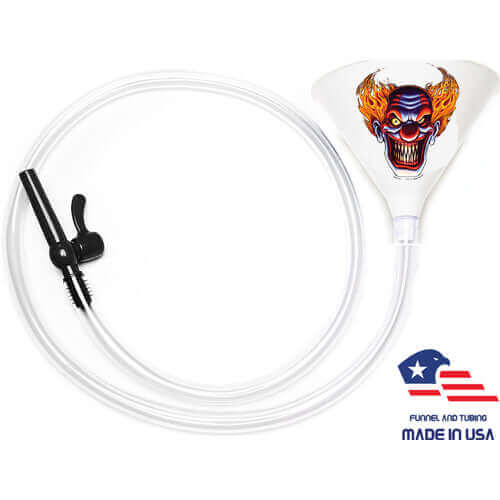 Clown Beer Bong 6' White Valve
