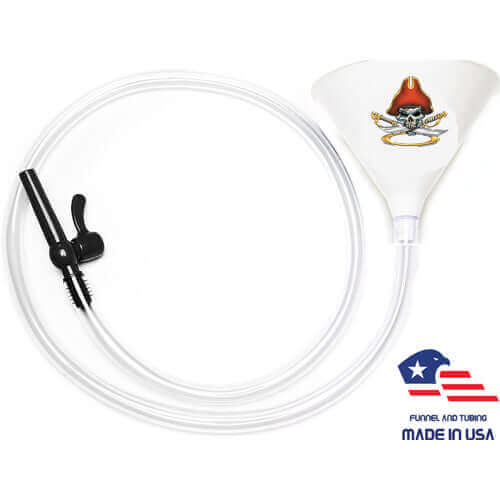 Pirate White Beer Bong 6' Valve