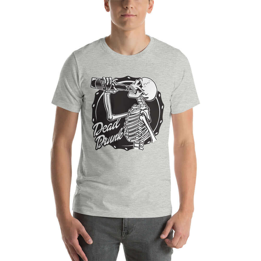 Dead Drunk - Gray T-shirt - Model