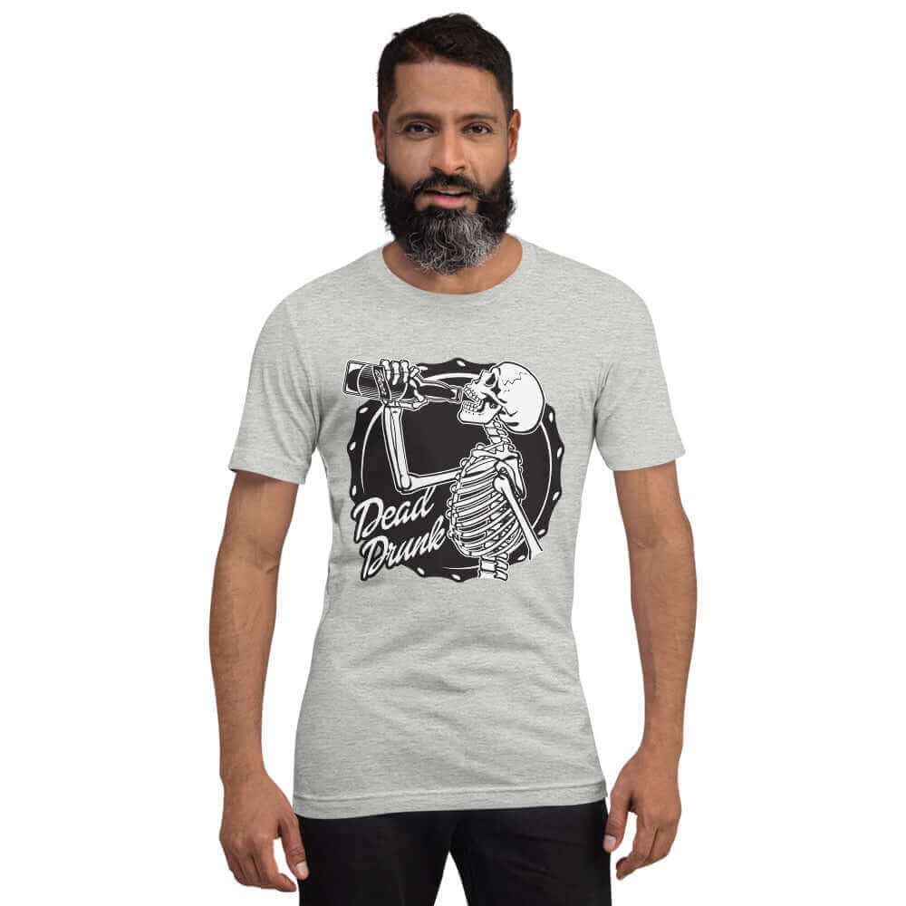 Dead Drunk - Gray T-shirt - Model 4