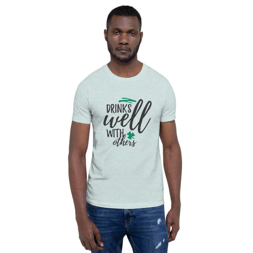 Drink Well with Others - Gray T-shirt - Model 3