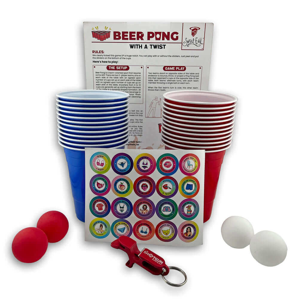 Beer Pong Set - Strip Beer Pong Party Game