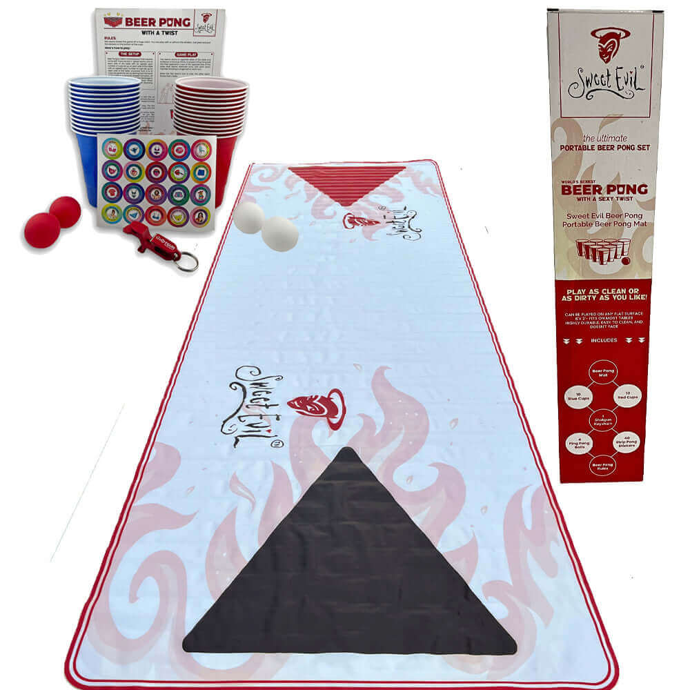 Beer Pong Pack - Strip Beer Pong with Mat