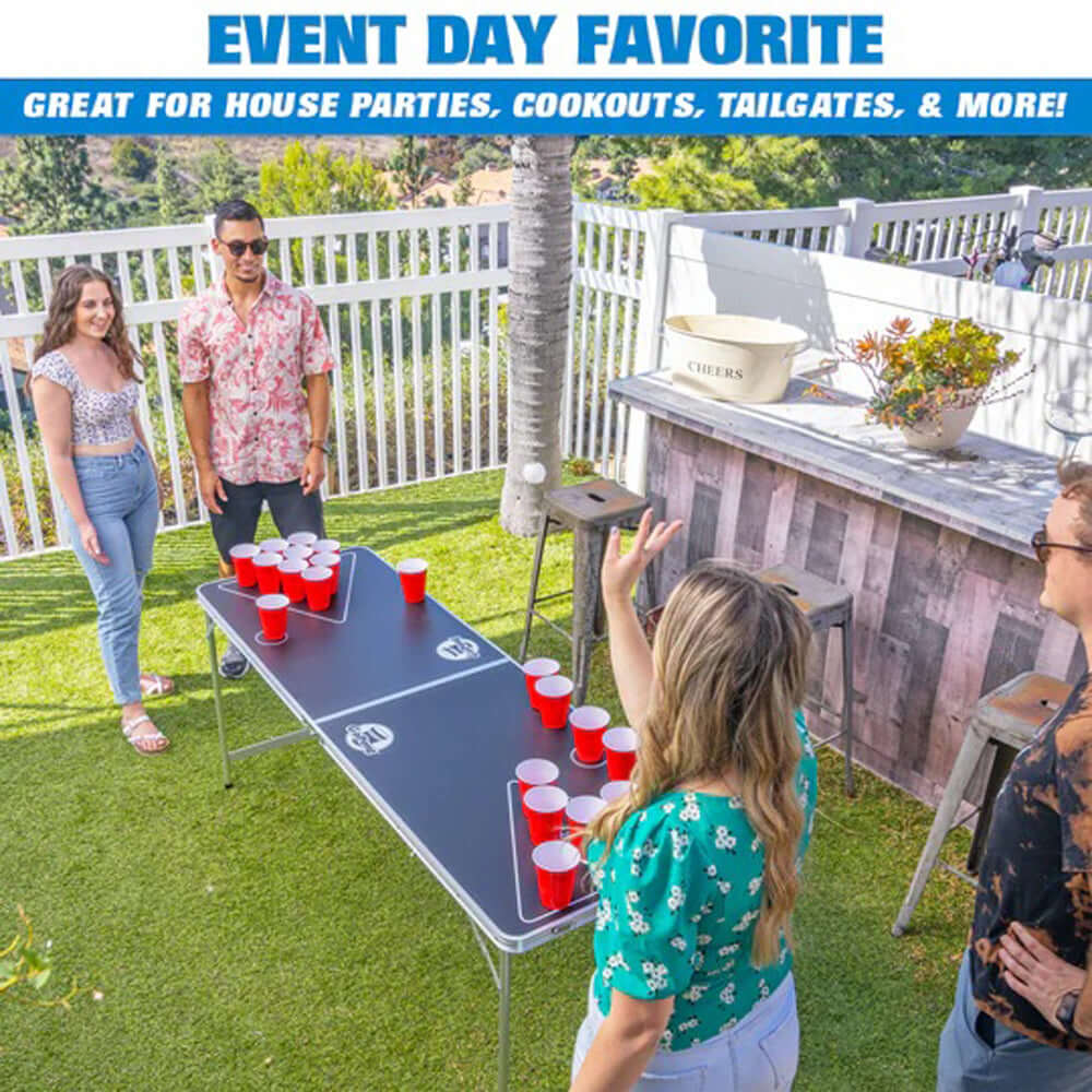 6ft Portable Beer Pong Table - Flip Cup - 1