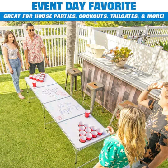 8ft Dry Erase Beer Pong Table - Custom Edition Model Play