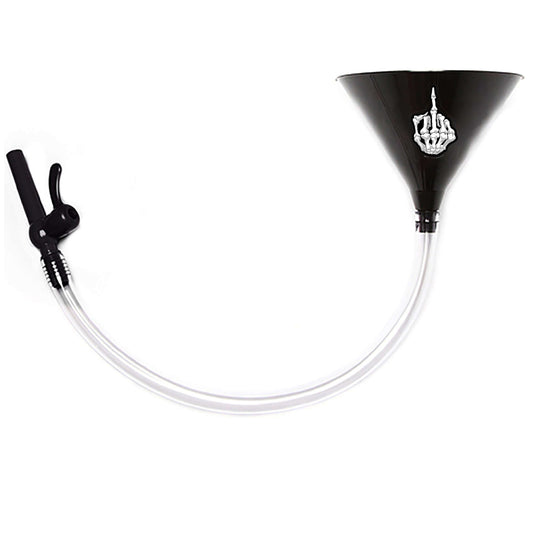 Boney Finger Beer Bong Funnel with Valve Black