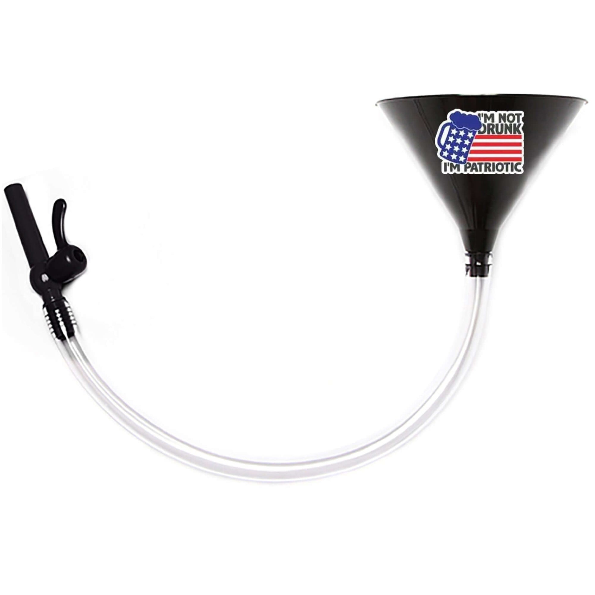 I'm Not Drunk I'm Patriotic Beer Bong Black Funnel with Valve