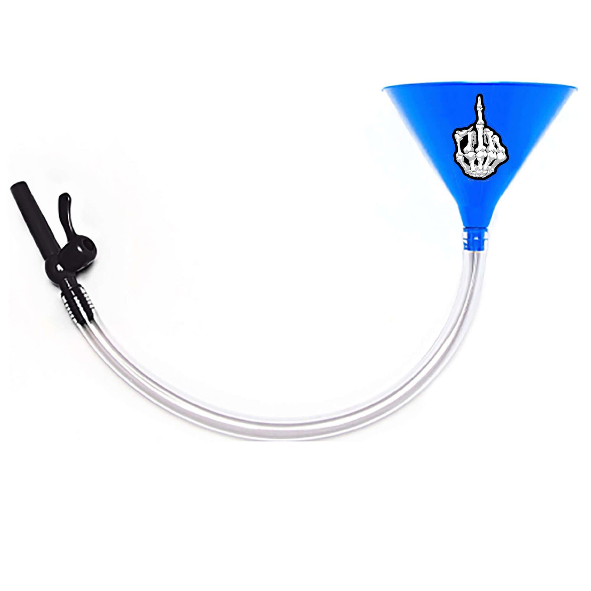 Boney Finger Beer Bong Funnel with Valve Blue