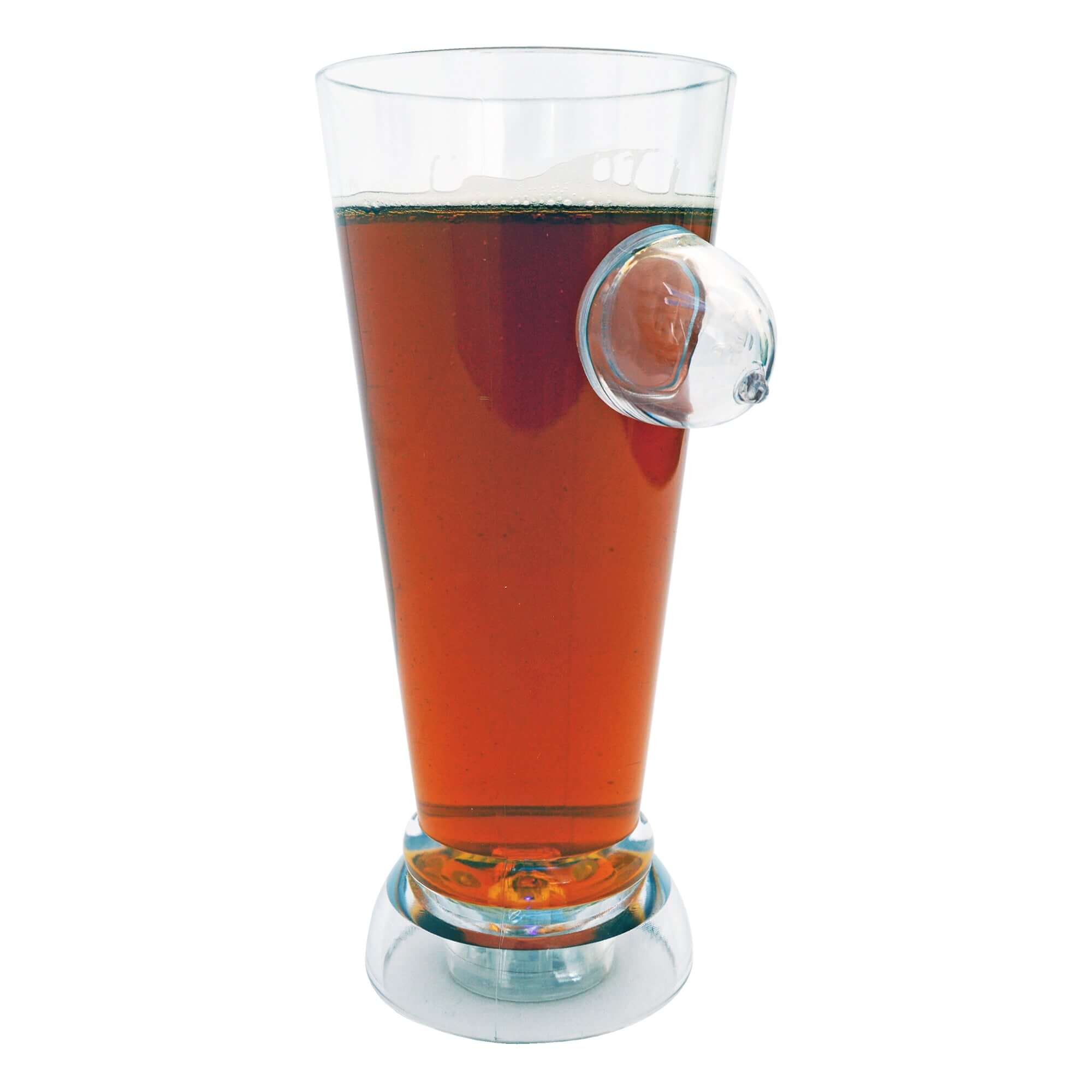 Light Up Boobie Beer Glass Side