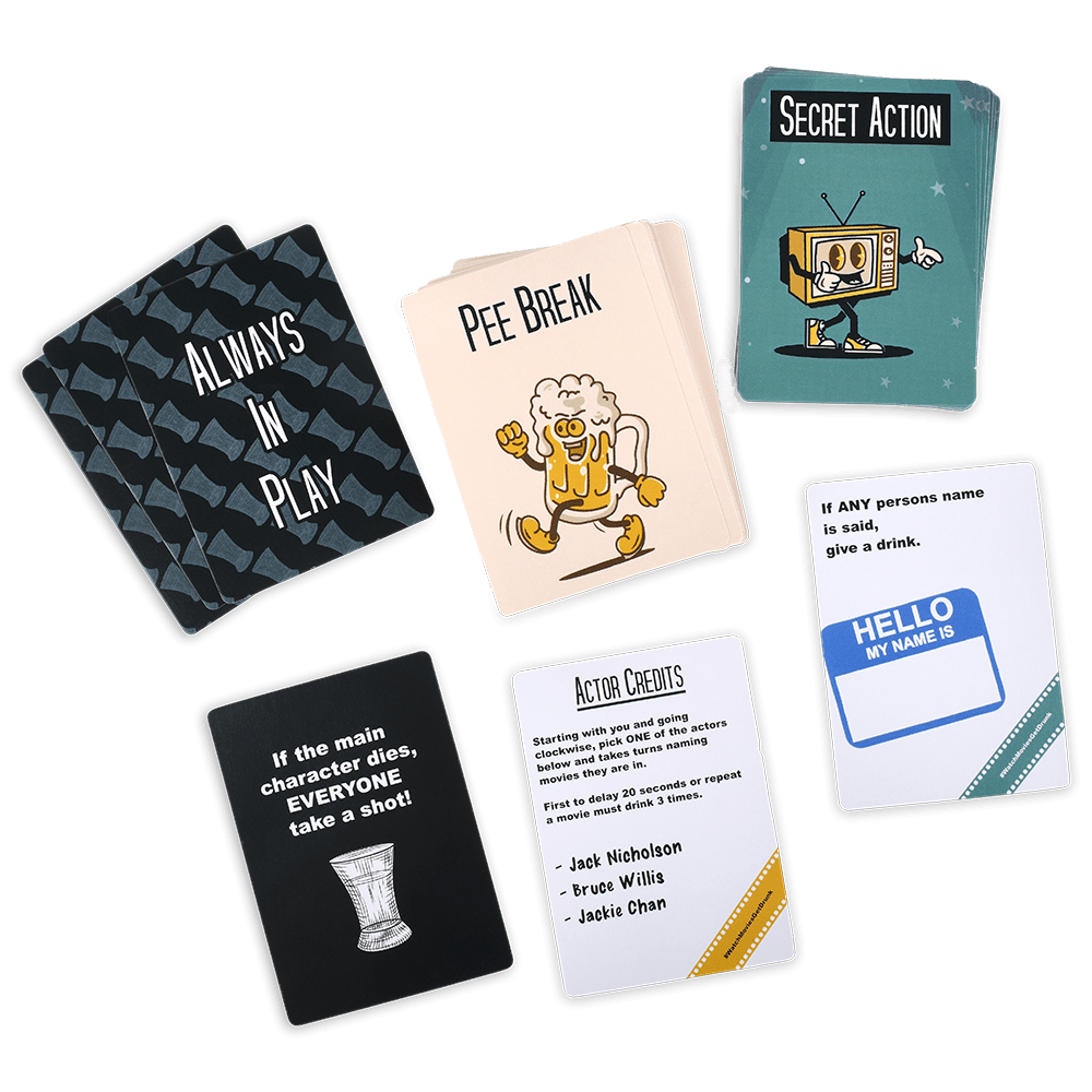 Watch Movies Get Drunk Drinking Game Cards