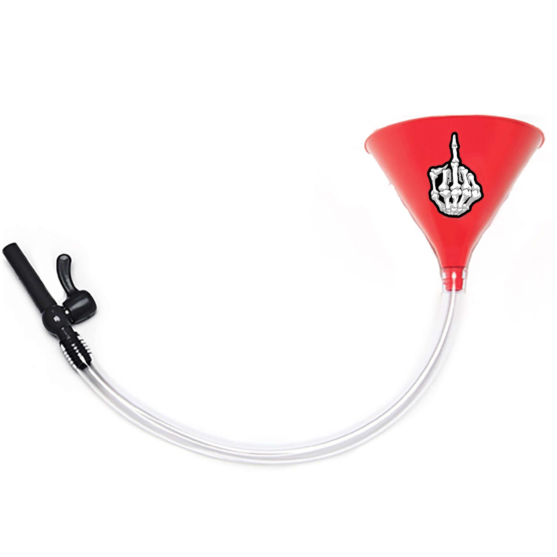 Boney Finger Beer Bong Funnel with Valve Red