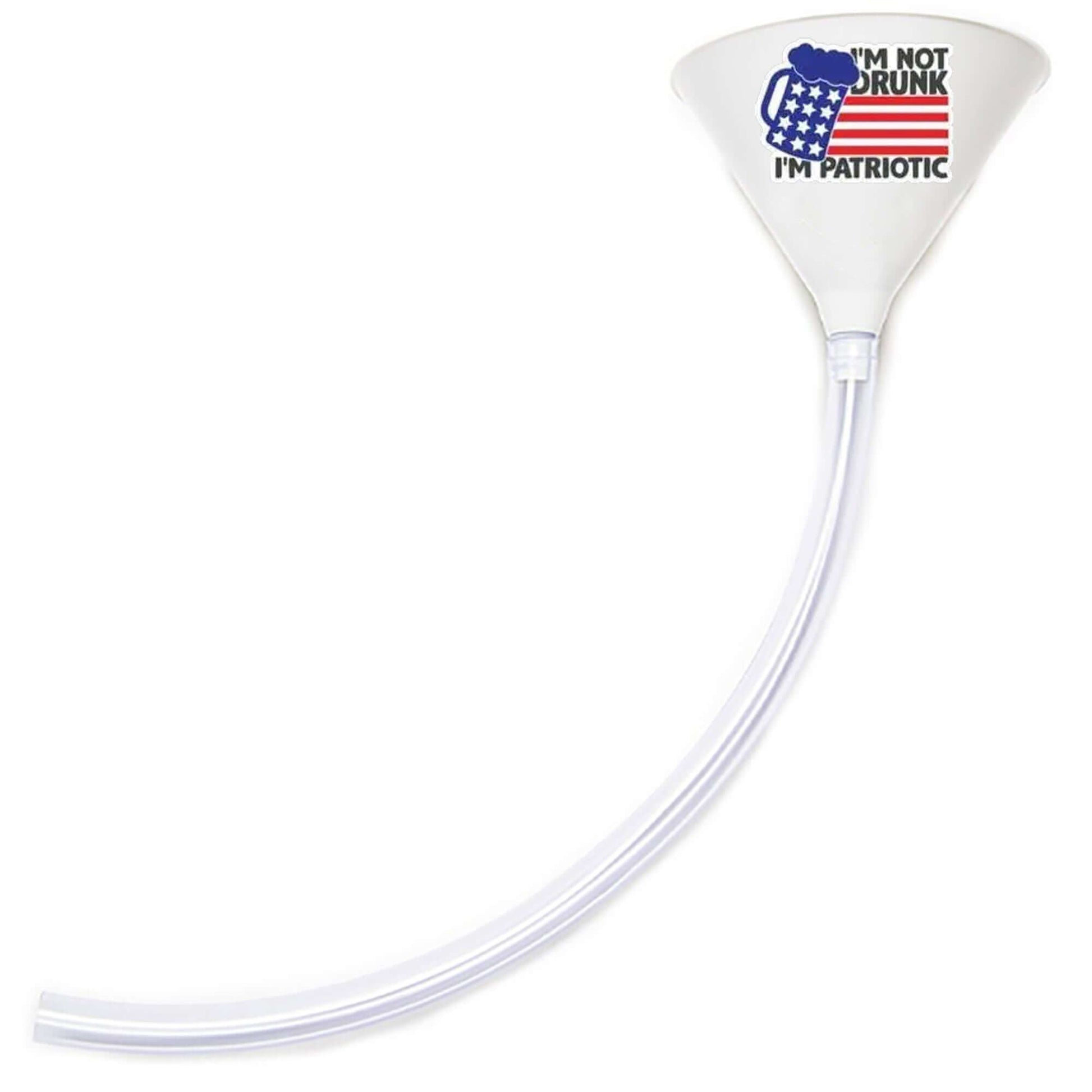 I'm Not Drunk I'm Patriotic Beer Bong White Funnel