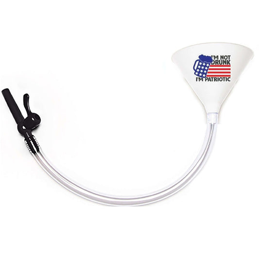 I'm Not Drunk I'm Patriotic Beer Bong White Funnel