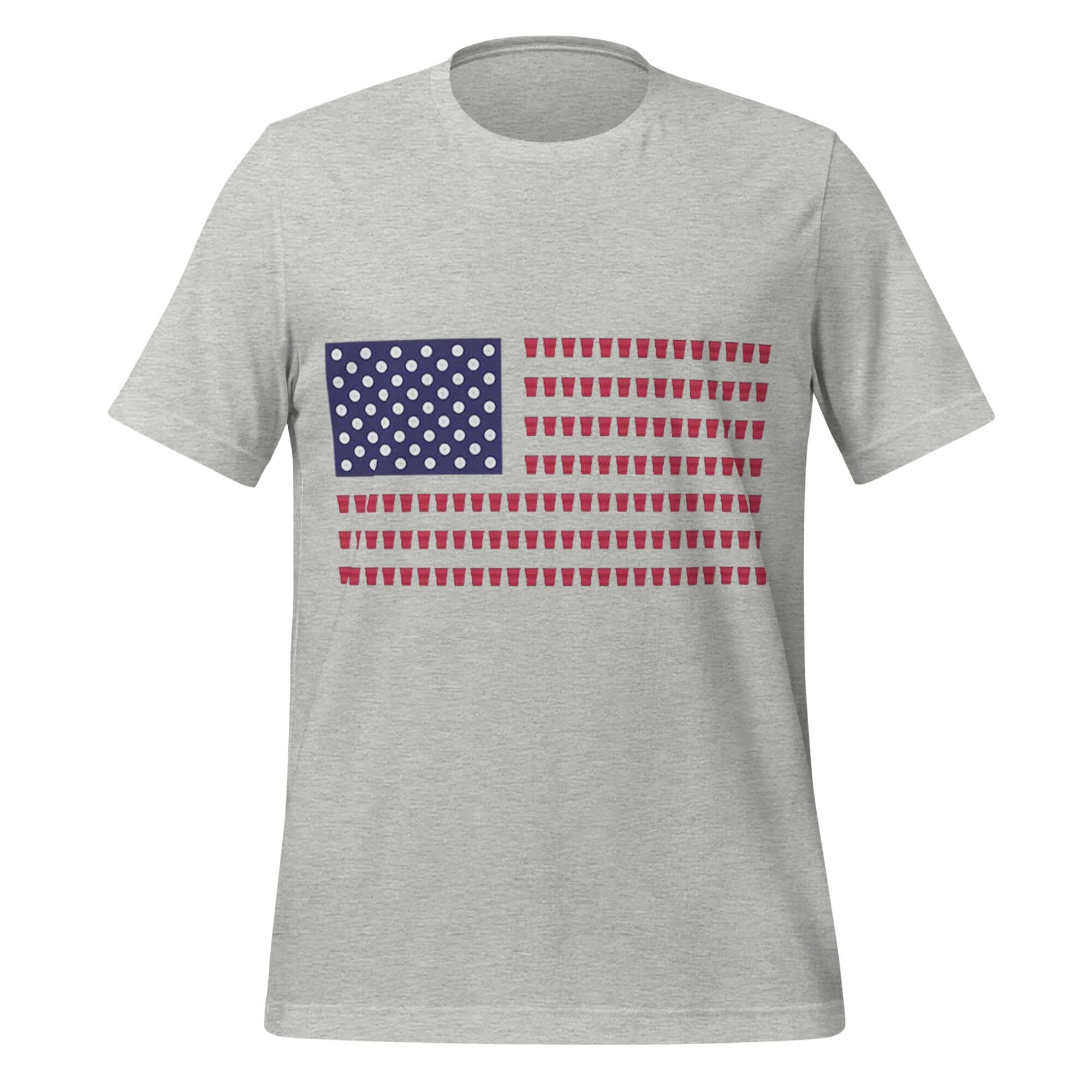 Beer Pong Patriot – Stars, Stripes & Solo Cups Grey Tee