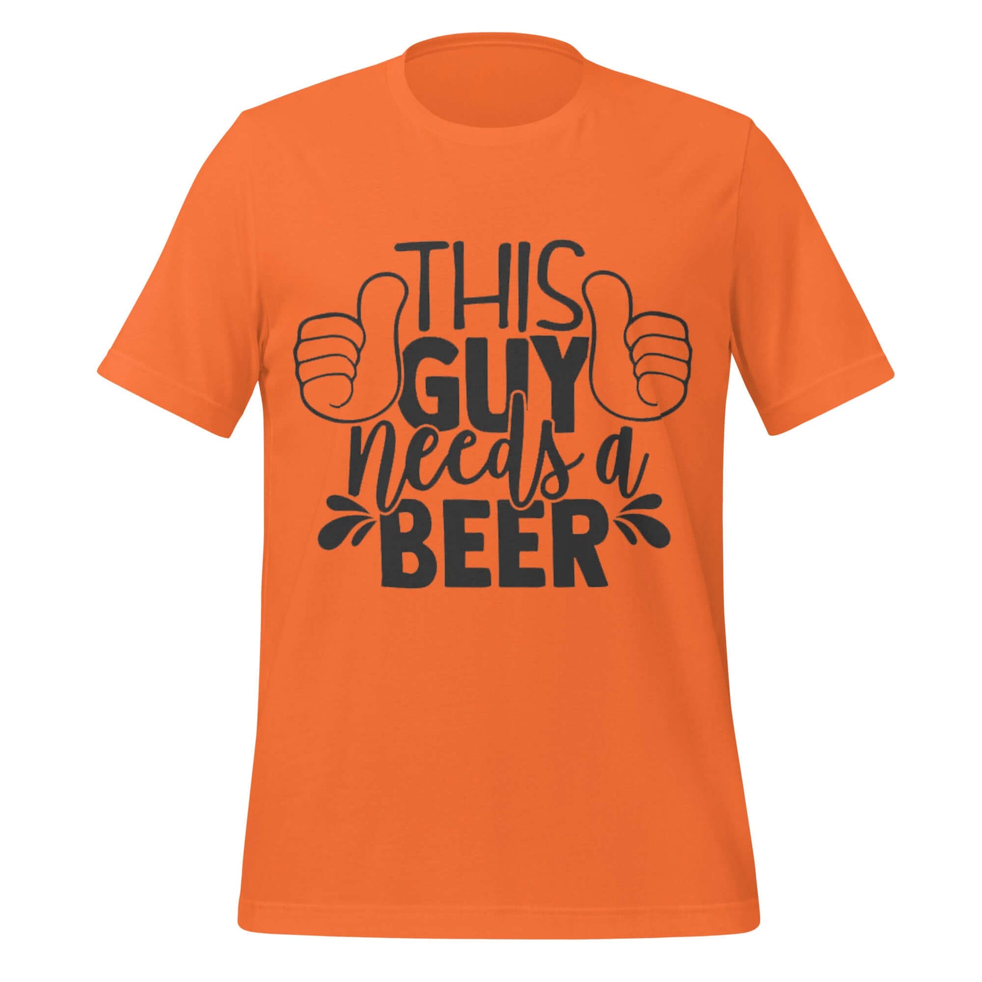 This Guy Needs a Beer – Funny Drinking Orange T-Shirt