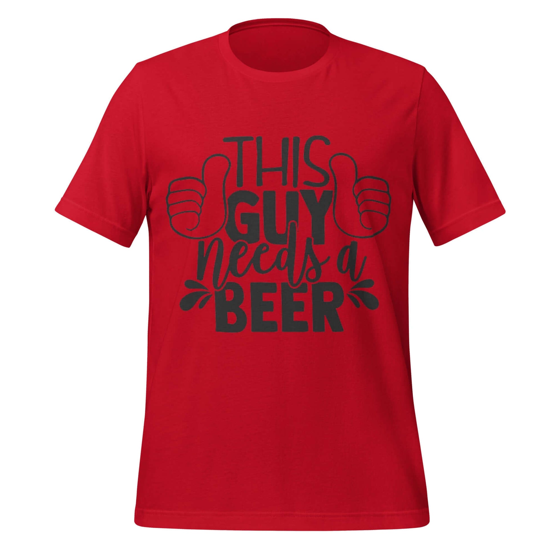 This Guy Needs a Beer – Funny Drinking Red T-Shirt