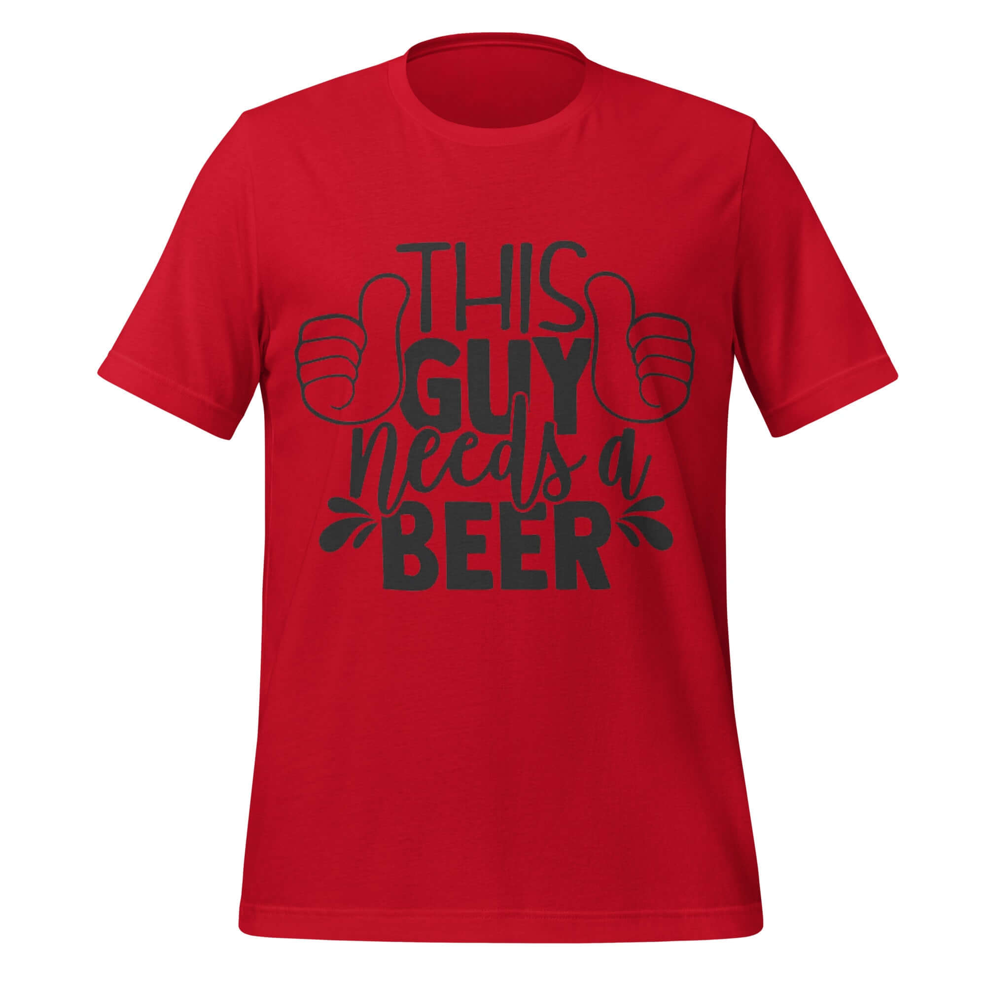 This Guy Needs a Beer – Funny Drinking Red T-Shirt