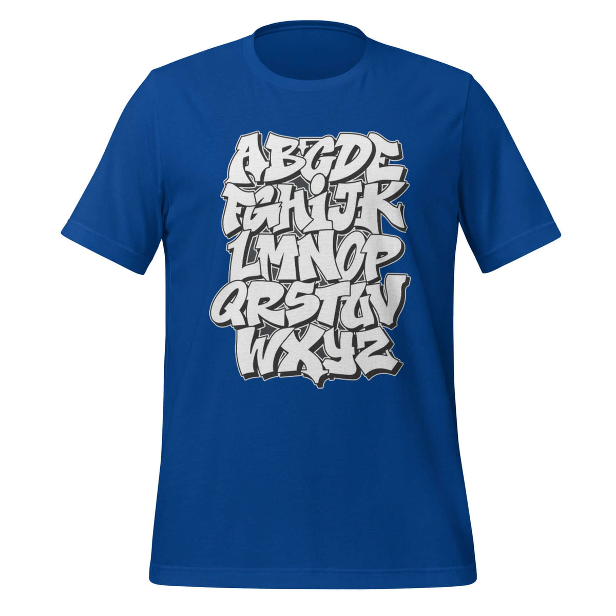 Graffiti Alphabet Blue T-Shirt – Bold Street Style A-Z Design