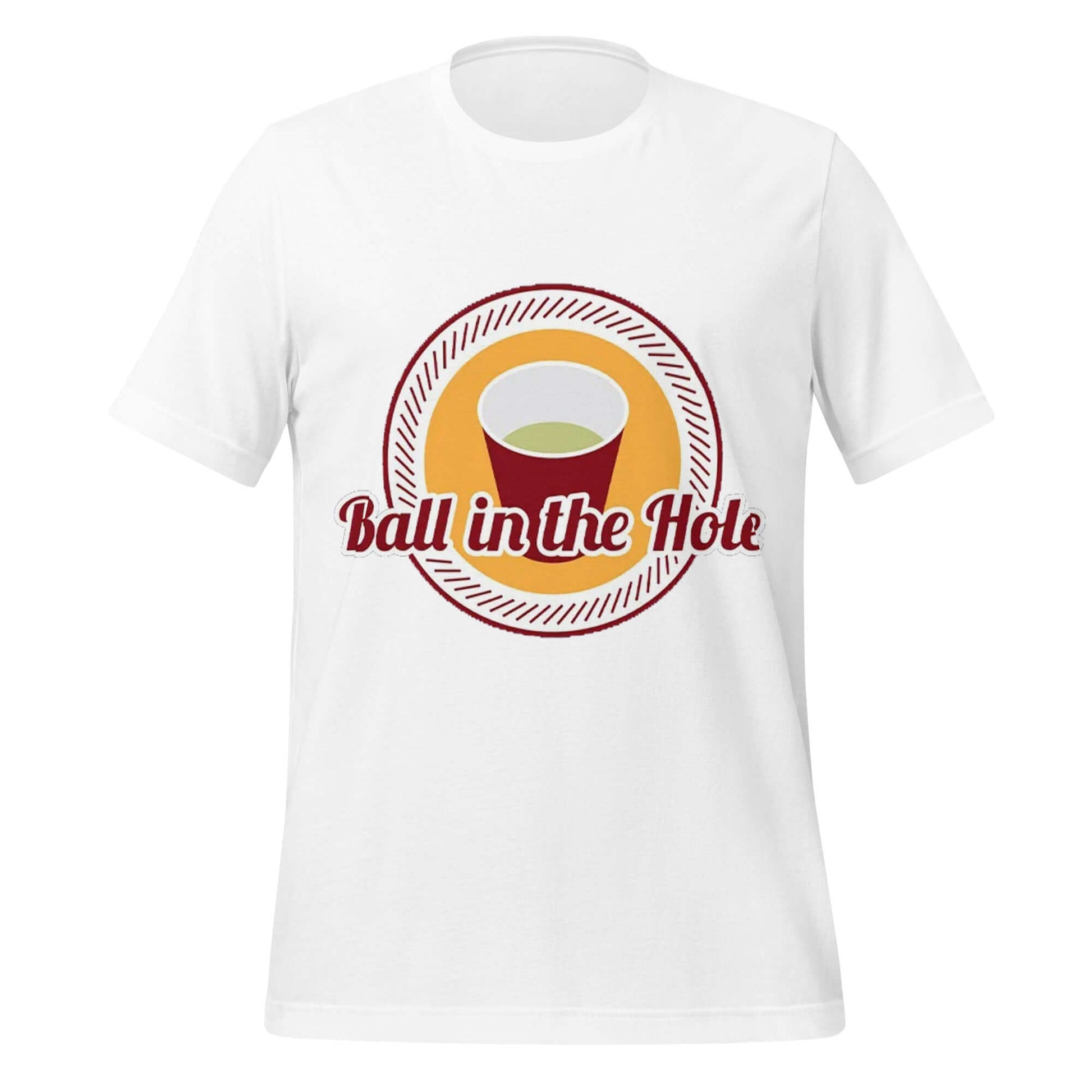 Ball in the Hole T-Shirt – Funny Beer Pong Party White Tee