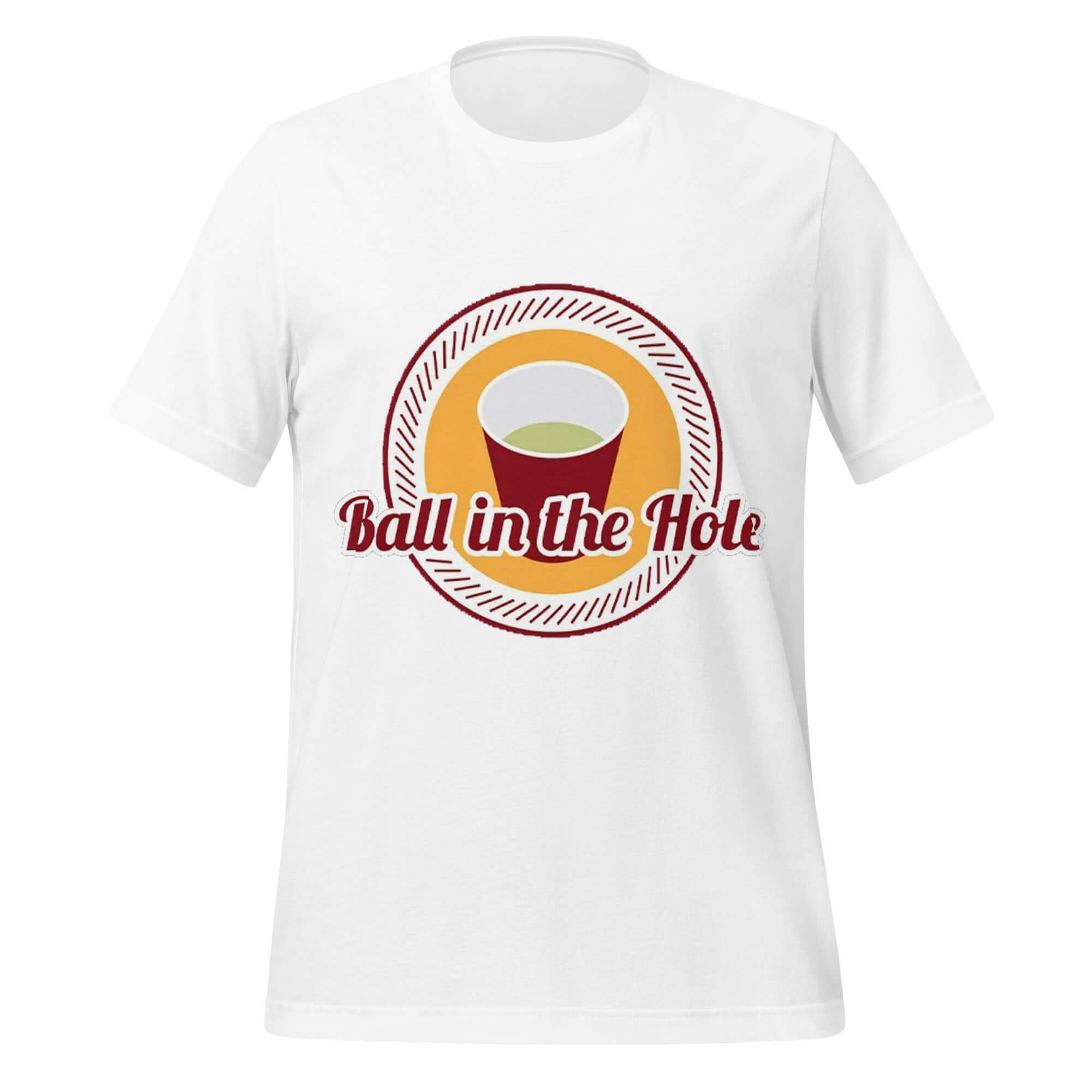 Ball in the Hole T-Shirt – Funny Beer Pong Party White Tee