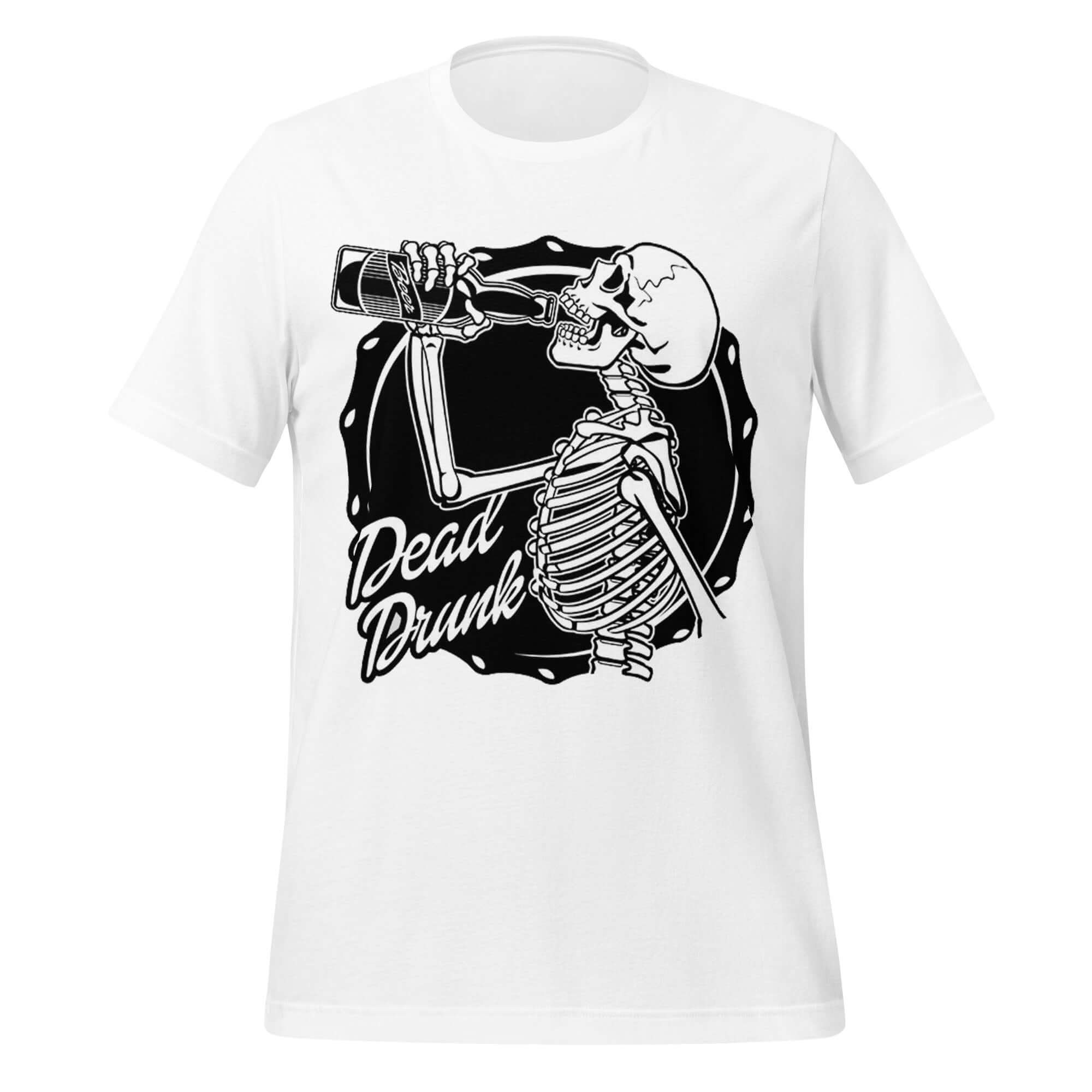Dead Drunk – Skeleton Beer Lover White Tee