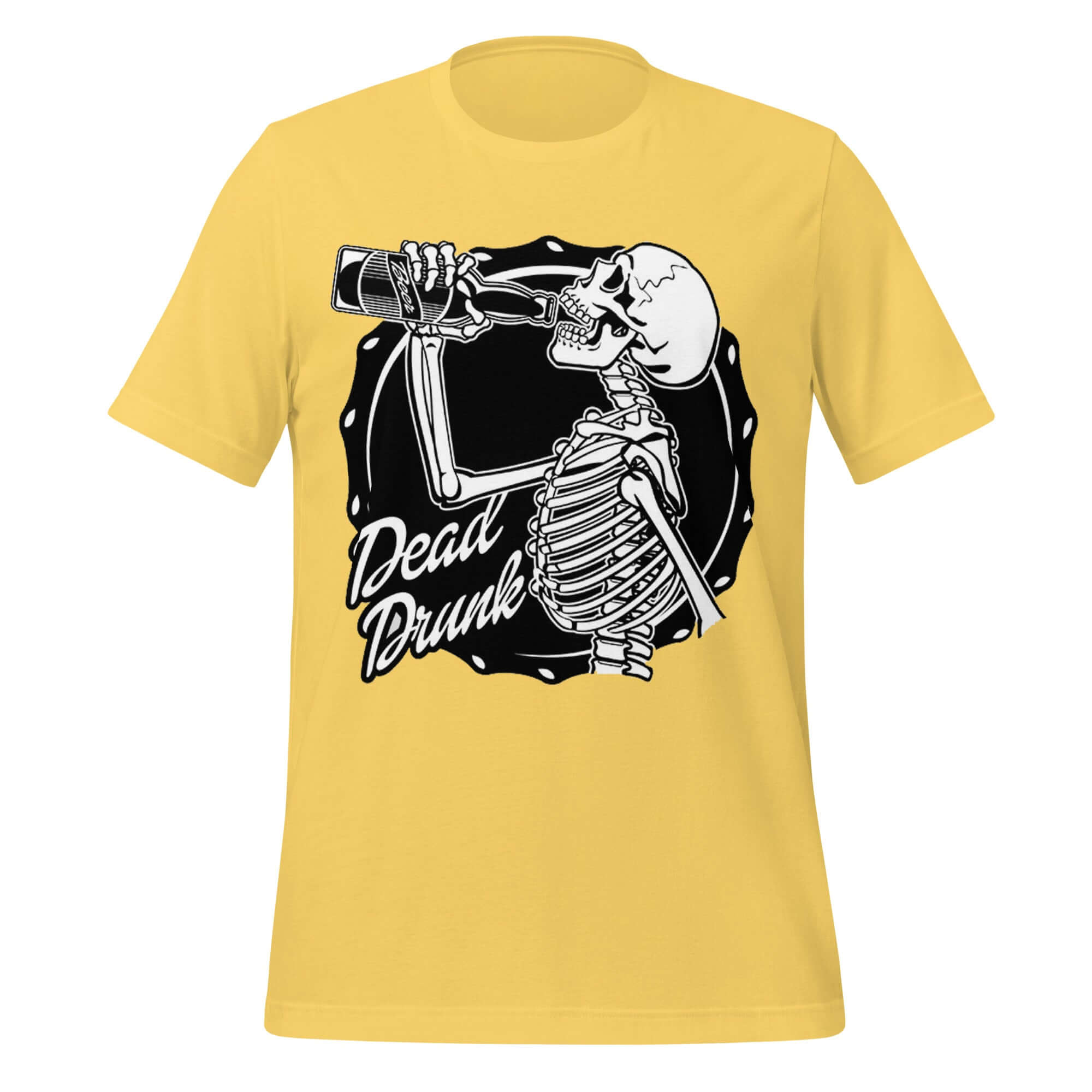 Dead Drunk – Skeleton Beer Lover Yellow Tee
