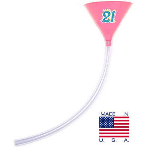 Birthday Party Beer Bong - 21 Pink