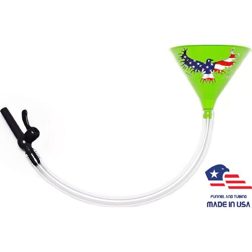 Beer Bong with Party Decals - American Eagle - Green Funnel